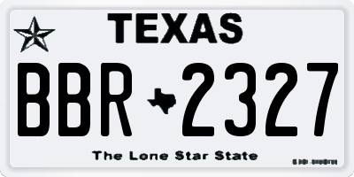 TX license plate BBR2327