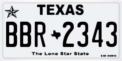 TX license plate BBR2343