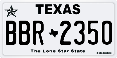 TX license plate BBR2350