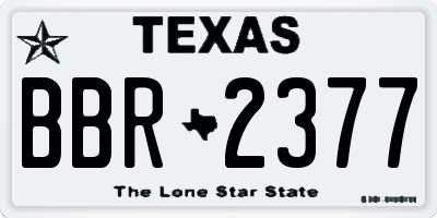 TX license plate BBR2377