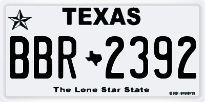 TX license plate BBR2392