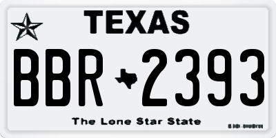 TX license plate BBR2393