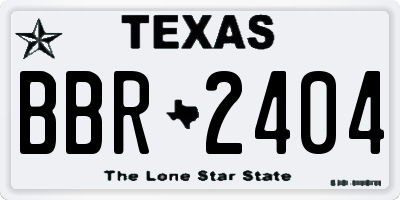 TX license plate BBR2404