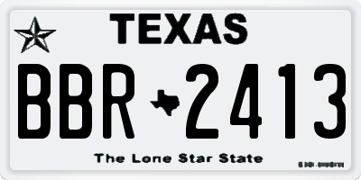 TX license plate BBR2413