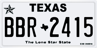 TX license plate BBR2415