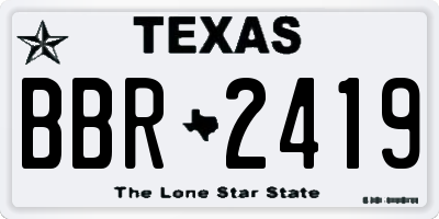 TX license plate BBR2419