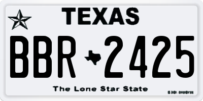 TX license plate BBR2425