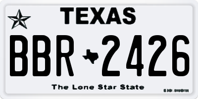 TX license plate BBR2426