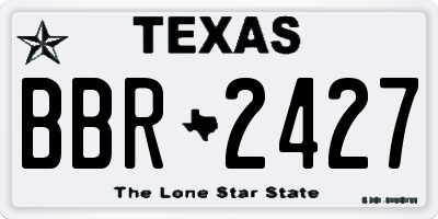 TX license plate BBR2427
