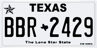 TX license plate BBR2429