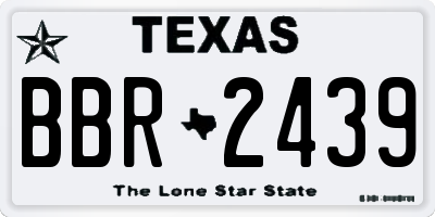 TX license plate BBR2439