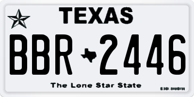 TX license plate BBR2446