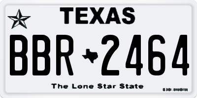 TX license plate BBR2464