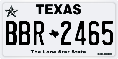 TX license plate BBR2465