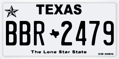 TX license plate BBR2479