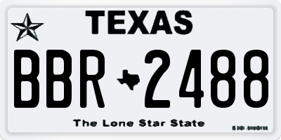 TX license plate BBR2488