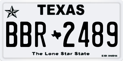 TX license plate BBR2489
