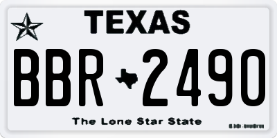 TX license plate BBR2490