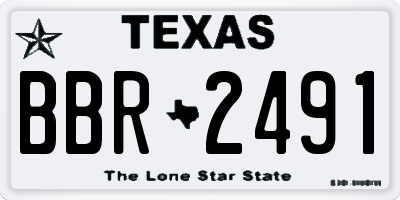 TX license plate BBR2491