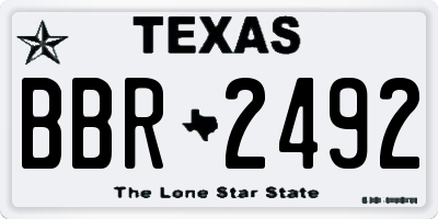 TX license plate BBR2492