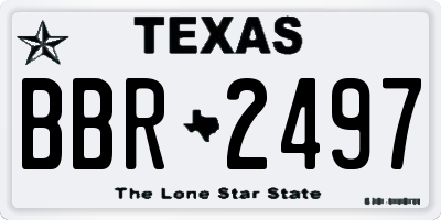 TX license plate BBR2497