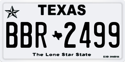 TX license plate BBR2499