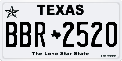 TX license plate BBR2520