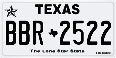 TX license plate BBR2522