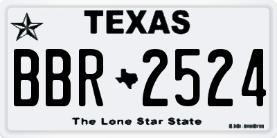 TX license plate BBR2524