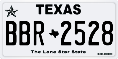 TX license plate BBR2528