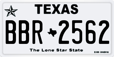TX license plate BBR2562