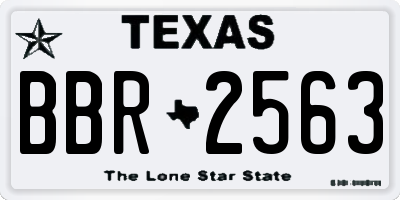 TX license plate BBR2563