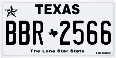 TX license plate BBR2566