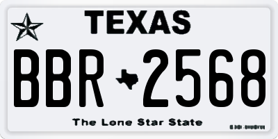 TX license plate BBR2568