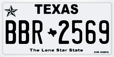 TX license plate BBR2569