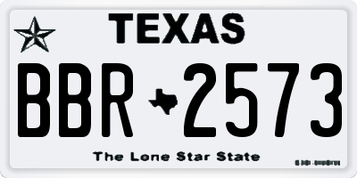 TX license plate BBR2573
