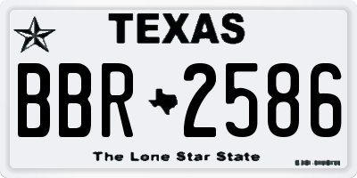 TX license plate BBR2586