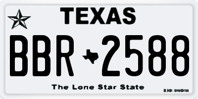 TX license plate BBR2588