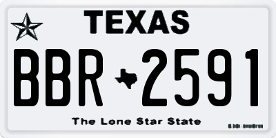 TX license plate BBR2591