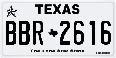 TX license plate BBR2616