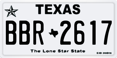 TX license plate BBR2617