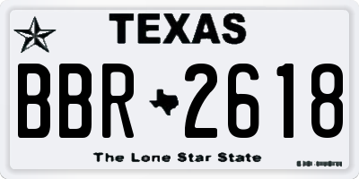 TX license plate BBR2618