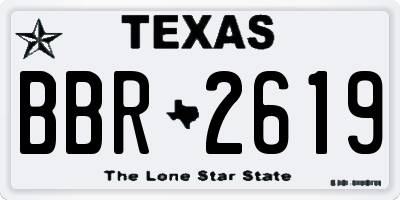 TX license plate BBR2619