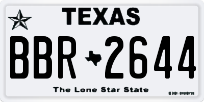 TX license plate BBR2644