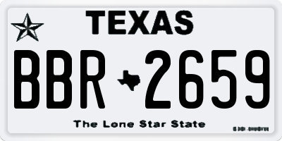 TX license plate BBR2659