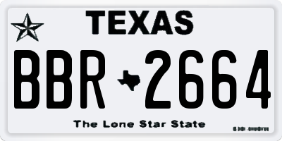TX license plate BBR2664