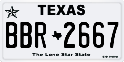 TX license plate BBR2667