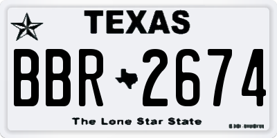 TX license plate BBR2674