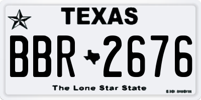 TX license plate BBR2676
