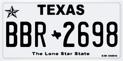 TX license plate BBR2698